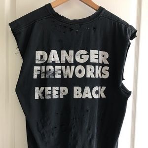 vintage 90s fire works tank